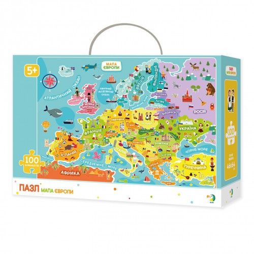 Детский пазл "Карта Европы" DoDo 300129 украинская версия 300129 фото