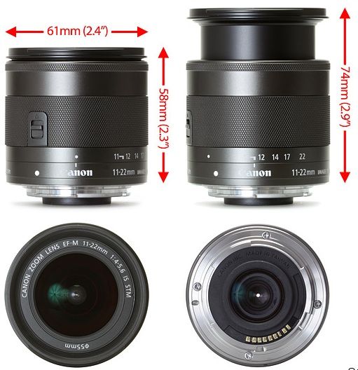 Объектив Canon EF-M 11-22mm f / 4-5.6 IS STM (7568B005) 7568B005 фото