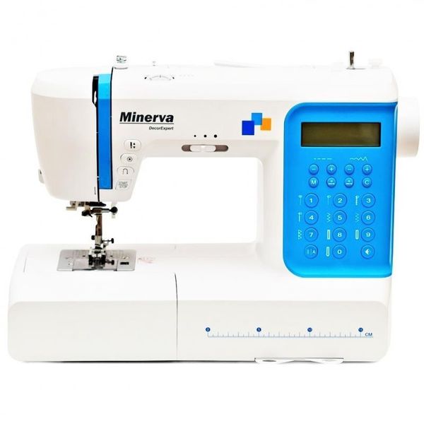 Швейна машина MINERVA , комп`ютерна, 70Вт, 197 шв.оп., петля автомат, білий+синій (DECOREXPERT) DECOREXPERT фото