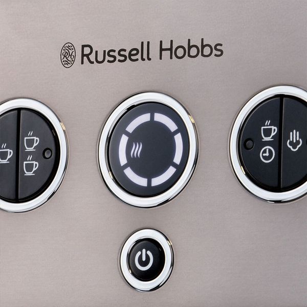 Кавоварка Russell Hobbs ріжкова Distinctions Titanium , 1.1л, мелена + чалди, сріблястий (26452-56) 26452-56 фото
