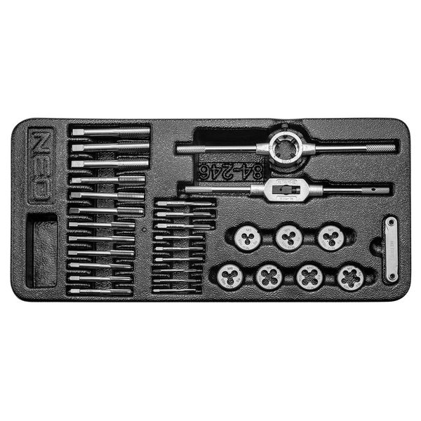 Плашки и метчики Neo Tools, набор 31шт, M3-M12 (84-246) 84-246 фото
