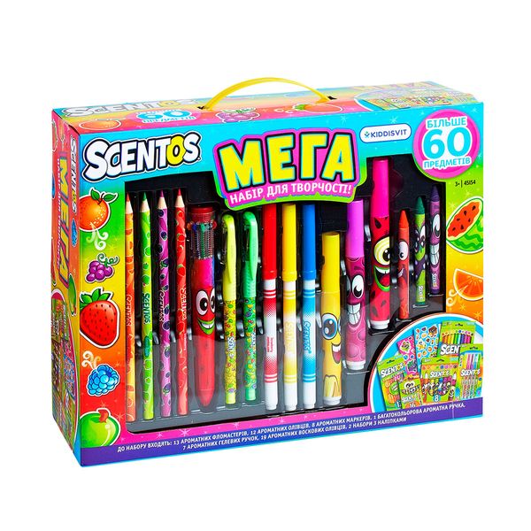 Ароматный набор для творчества - МЕГАКРЕАТИВ (фломастеры, карандаши, ручки, маркеры, наклейки) 45154 фото