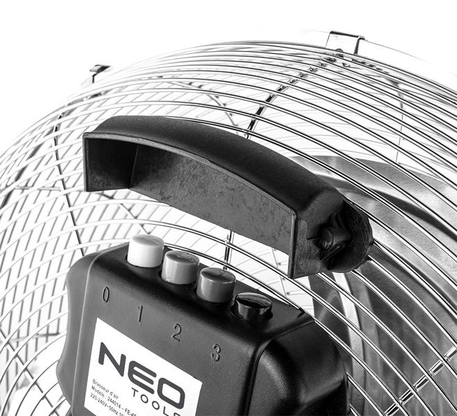 Вентилятор для підлоги Neo Tools, професійний, 100Вт, діаметр 45см, 3 швидкості, двигун мідь 100% 90-010 фото