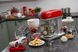 Кухонная машина Gorenje, 1000Вт, чаша-металл, корпус-металл, насадок-7, серебристо-красный
