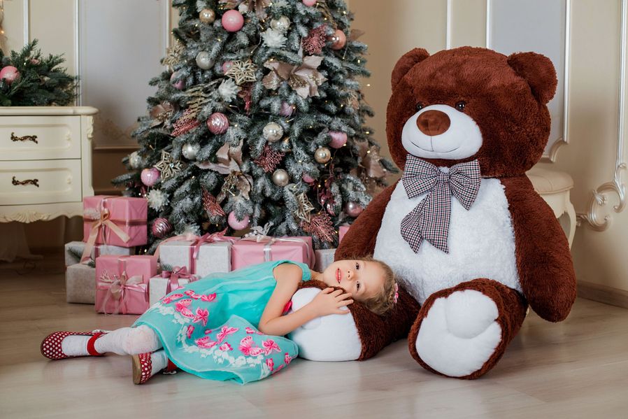 Великий Плюшевий ведмідь з серцем Yarokuz Джеральд 165 см Шоколадний (YK0061) YK0057 фото