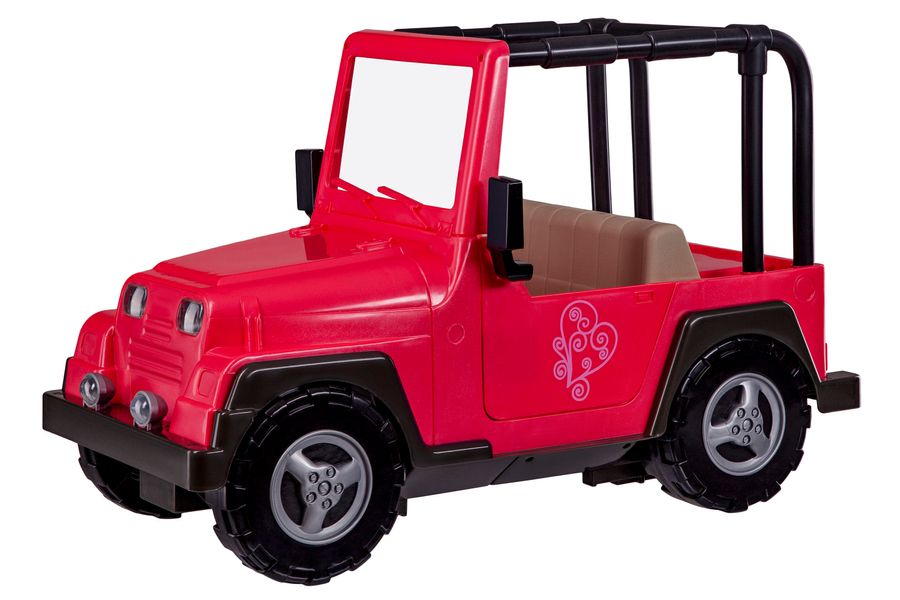 Транспорт для ляльок-Рожевий джип з чорною рамкою Our Generation BD37277Z BD37277Z фото