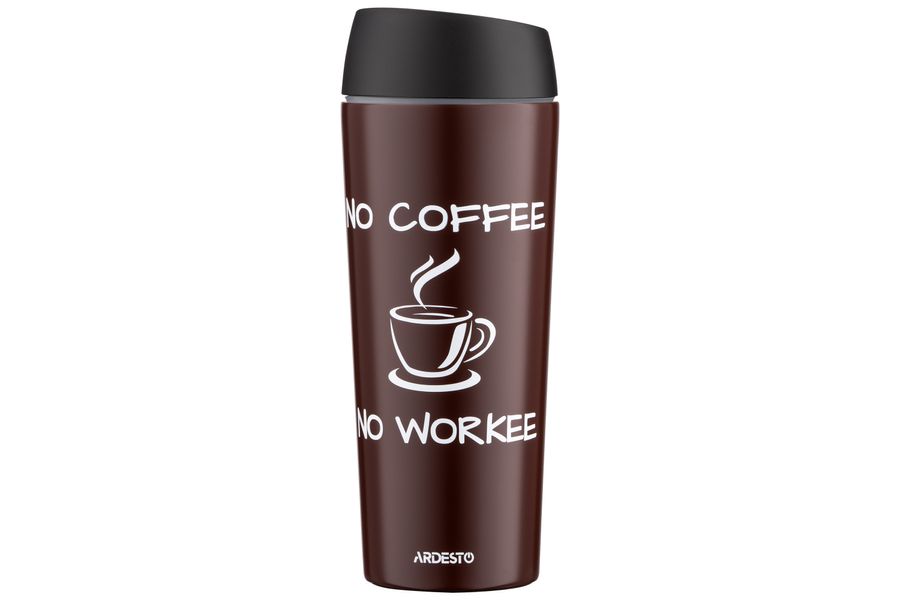 Термокружка Ardesto Coffee Time 450 мл, нержавеющая сталь, коричневый AR2645 фото