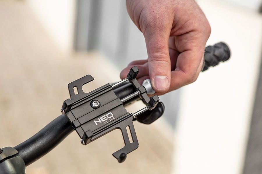 Держатель смартфона Neo Tools для велосипеда, алюминиевый, диапазон 5.5-9.5см 91-000 фото