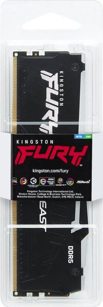 Пам'ять ПК Kingston DDR5 32GB 4800 Beast Black RGB (KF548C38BBA-32) KF548C38BBA-32 фото