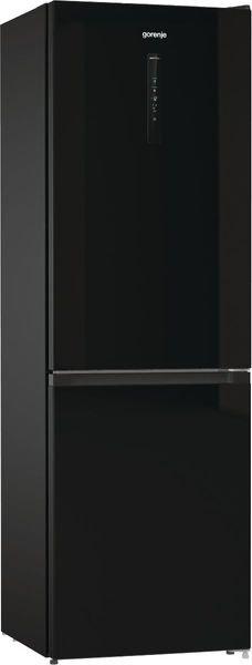 Холодильник з нижн. мороз. камерою Gorenje, 185х60х60см, 2 двері, 204(96)л, А++, NoFrost+ , LED дисплей, Зона св-ті, чорний - Уцінка NRK6192ABK4 фото