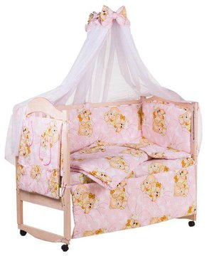 Детская постель Qvatro Gold RG-08 рисунок розовая (мишки спят) 60782 фото