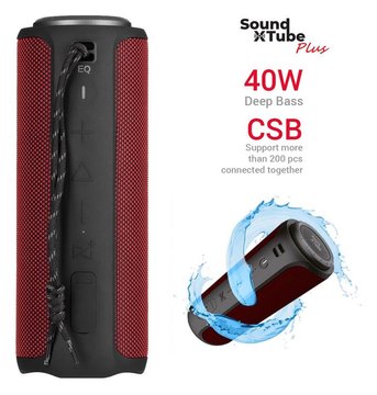 Акустична система 2E SoundXTube Plus TWS, MP3, Wireless, Waterproof Red - Уцінка 2E-BSSXTPWRD фото