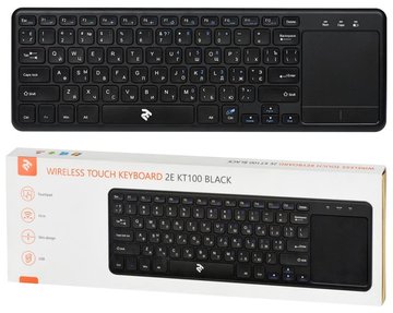 Клавіатура 2E Touch Keyboard KT100 WL Black 2E-KT100WB 2E-KT100WB фото