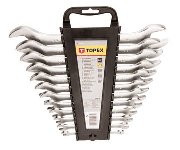 Ключи гаечные TOPEX, набор 12 ед., двухсторонние, 6x32 мм, пластмассовая упаковка (35D657) 35D657 фото