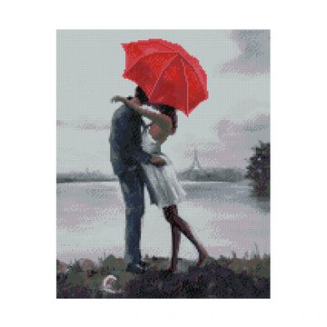 Алмазна мозаїка. Strateg "Закохана пара під парасолькою" 40х50 см (FA10563) FA10563 фото