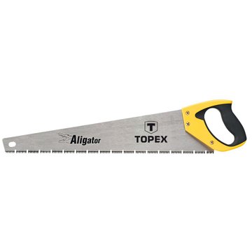 Ножовка по дереву TOPEX Aligator, холст 500 мм, закаленные зубцы с трехгранной заточкой, 7TPI, 620 мм (10A451) 10A451 фото