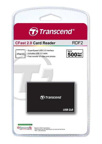 Кардрідер Transcend USB 3.0 CFast Black (TS-RDF2) TS-RDF2 фото