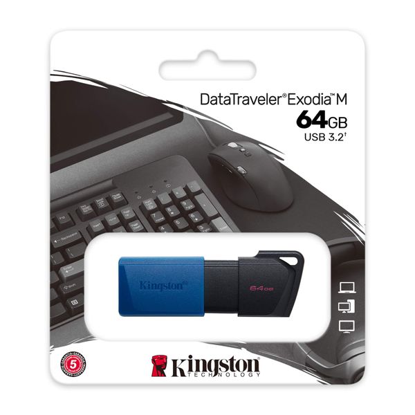 Накопичувач Kingston 64GB USB 3.2 Type-A Gen1 DT Exodia M Black Blue (DTXM/64GB) DTXM/64GB фото