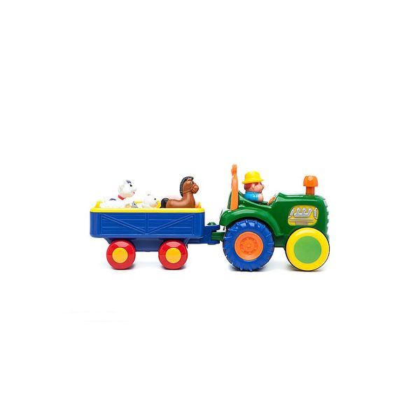 Іграшка на колесах - ТРАКТОР З ТРЕЙЛЕРОМ (на колесах, світло, озвуч. українською мовою) - Уцінка 100077 фото