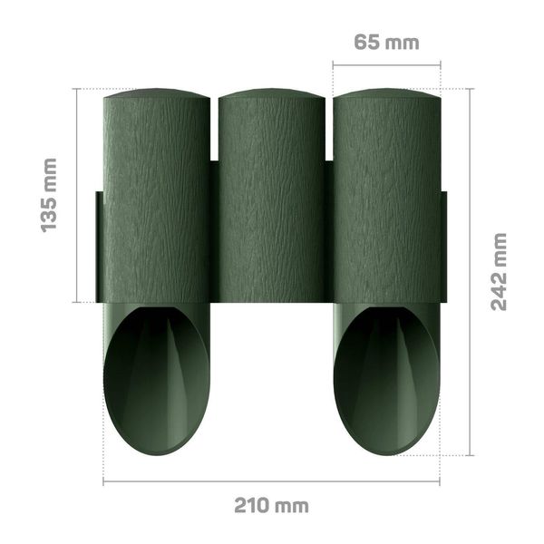 Газонное ограждение Cellfast 3 MAXI, 10 секций по 21см, 2.1м, зеленый 34-012 фото