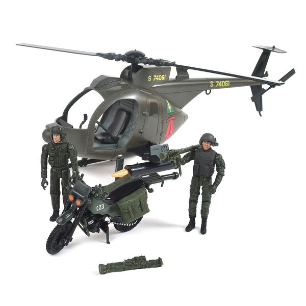 Игровой набор ELITE FORCE —МНОГОФУНКЦИОНАЛЬНЫЙ ВЕРТОЛЕТ MH-6 (вертолет, мотоцикл, фигурки, аксесс.) (101860) 101860 фото