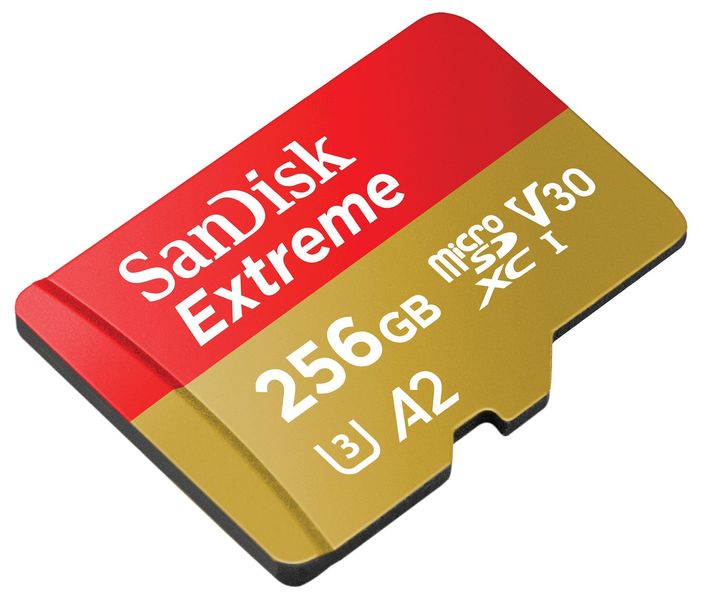 Карта пам'яті SanDisk microSD 256GB C10 UHS-I U3 R190/W130MB/s Extreme V30 + SD (SDSQXAV-256G-GN6MA) SDSQXAV-256G-GN6MA фото