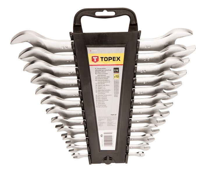 Ключі гайкові TOPEX, набір 12 од., двосторонні, 6x32 мм, пластмасова упаковка (35D657) 35D657 фото