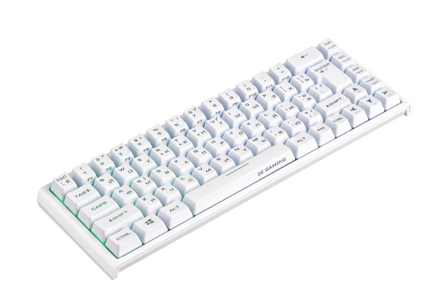 Клавіатура мембранна 2E GAMING KG360 68key, USB-A/WL, EN/UA/RU, RGB, білий - Уцінка 2E-KG360UWT фото