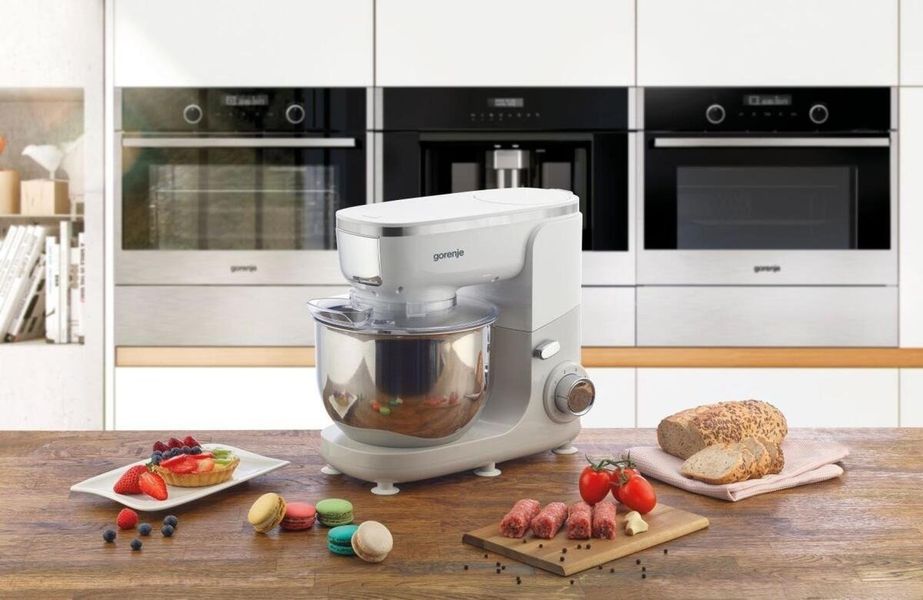Кухонная машина Gorenje, 1000Вт, чаша-металл, корпус-пластик+металл, насадок-6, белый MMC1005W фото