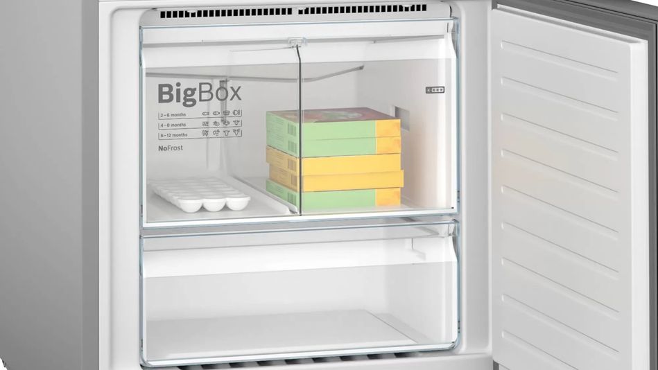 Холодильник Bosch з верxн. мороз., 186x70x80, xолод.відд.-375л, мороз.відд.-105л, 2дв., A+, NF, нерж (KGN55VL20U) KGN55VL20U фото