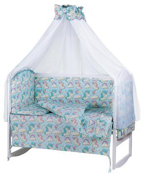 Дитяче ліжко Babyroom Comfort-08 unicorn блакитний (єдинороги) BR-622846 фото