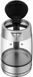 Електрочайник Tefal Glass Kettle, 1.7л, скло, з заварником, сріблясто-чорний