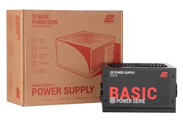 Блок живлення 2E Basic Power (600W), 80%, 120mm, 1xMB 24pin(20+4), 1xCPU 8pin(4+4), 3xMolex, 4xSATA, 2xPCIe 8pin(6+2) (2E-BP600-120APFC) 2E-BP600-120APFC фото