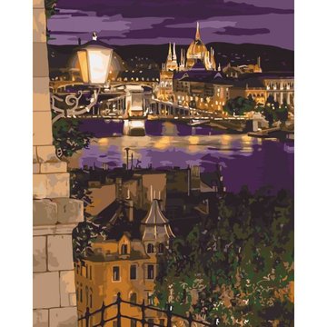 Картина за номерами. Міський пейзаж "Магічні фарби Будапешта" , 40 * 50 см (KHO3534) KHO3534 фото