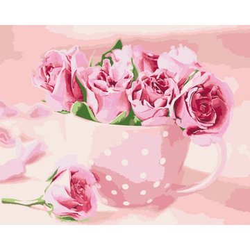 Картина за номерами. Квіти "Чайні троянди" , 40 * 50 см (KHO2923) KHO2923 фото
