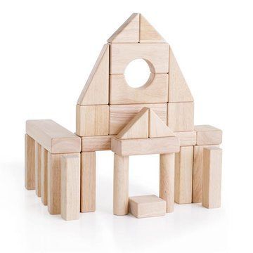 Деревянные кубики Guidecraft Unit Blocks Геометрические формы неокрашенные 28 шт. (G2101B) G2101B фото