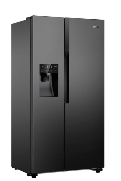 Холодильник SBS Gorenje, 179х68х91см, 2 двері, 368( 167)л, А++, Total NF, Інв. , Зона св-ті, Зовн. Диспл, Чорний (NRS9182VB) NRS9182VB фото