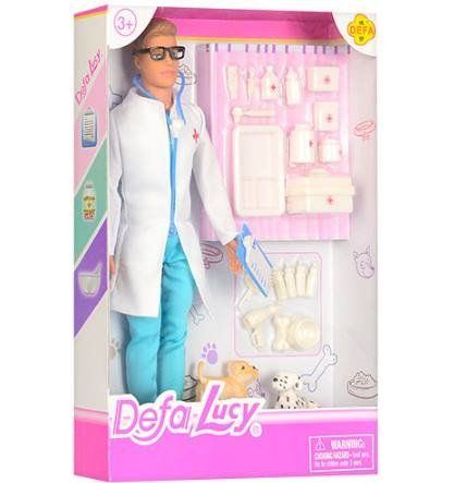 Кукла типа Барби ветеринар DEFA с собачками и инструментом (8346B) 8346B фото