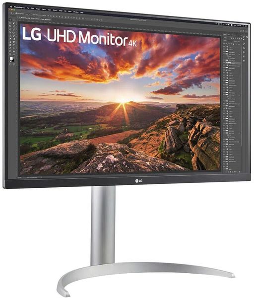 Монітор LG 27" 2xHDMI, DP, USB-C, MM, IPS, 3840x2160, DCI-P3 95%, FreeSync, Pivot, HDR400 (27UP850N-W) 27UP850N-W фото