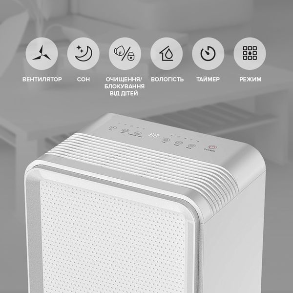 Осушитель воздуха Mycond Roomer Smart 12 бытовой, 12л.в сутки, 120м3/час, 25м2, дисплей, эл. кер-ния, Wi-Fi, таймер, авто выкл., белый ROOMER_SMART_12 фото