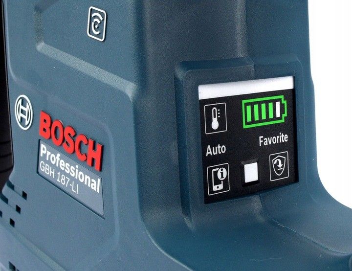 Перфоратор акумуляторний Bosch GBH 187-LI, патрон SDS-plus 24мм, 18В 1х5Аг, 2.4Дж, 3 режими, 980об/хв, 3кг 0.611.923.022 фото