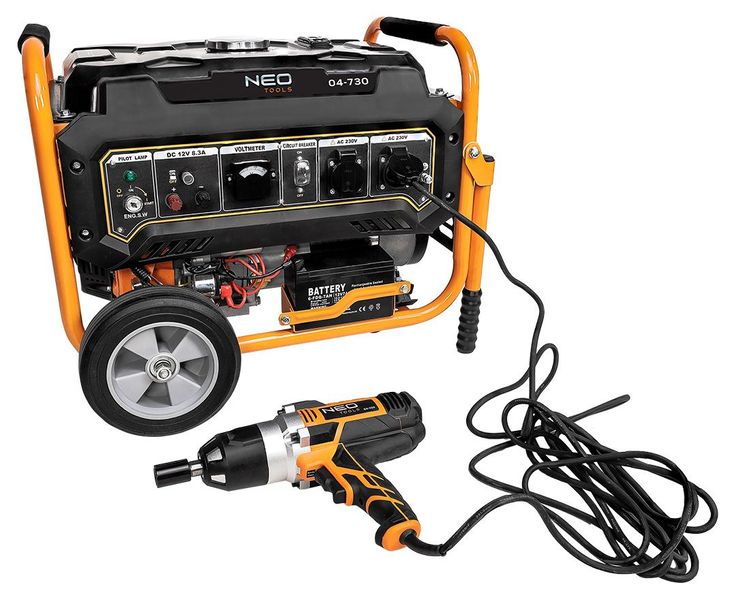 Генератор бензиновий Neo Tools 230В (1 фаза), 2.8/3кВт, електростарт, AVR, 45кг 04-730 фото