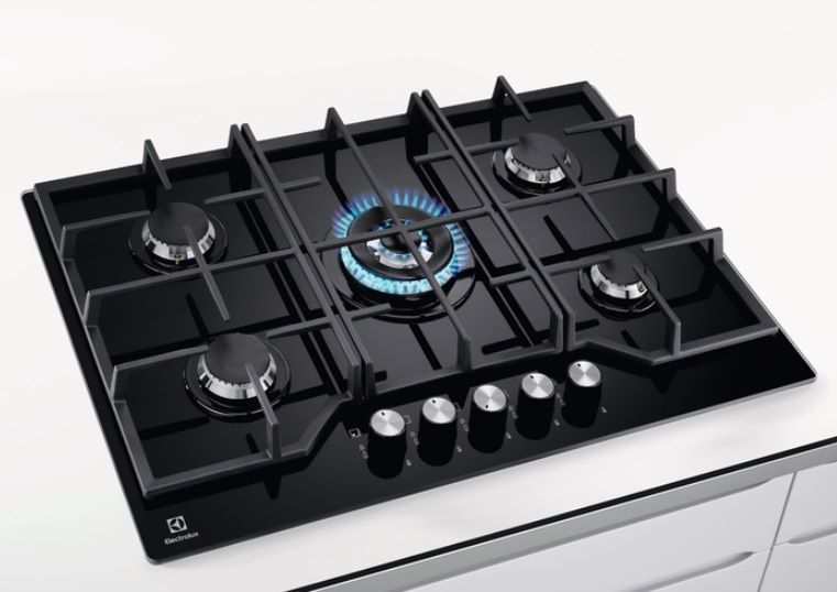 Варильна поверхня Electrolux газова на склі, 75см, чавун, чорний (KGG75362K) KGG75362K фото