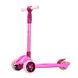 Самокат детский 3-х колесный HS2014 (RL7T) складной, светящиеся колеса PU Розовый (HS2014(Pink)) HS2014 фото