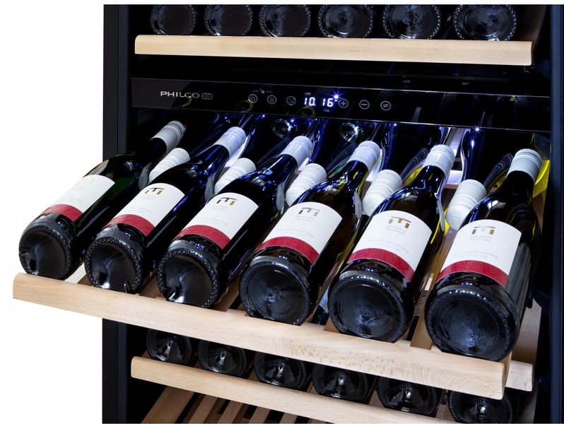 Холодильник Philco для вина, 85 х 59,5 х 57, холод.відд.-135л, зон - 2, бут-46, диспл, підсвітка, чорний (PW46GDFB) PW46GDFB фото