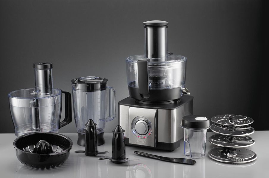 Кухонная машина Gorenje, 1100Вт, чаша-пластик, корпус-пластик+металл, насадок-9, черный SBR1000BE фото