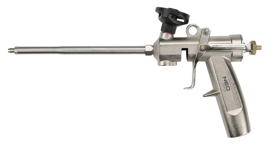 Пістолет для монтажної піни Neo Tools, корпус алюмінієвий сплав, сатинова обробка, 345мм 61-011 фото